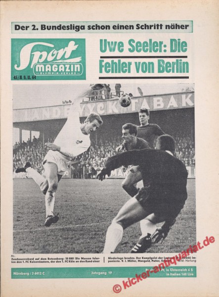 Sportmagazin Nr. 45A, 9.11.1964 bis 15.11.1964