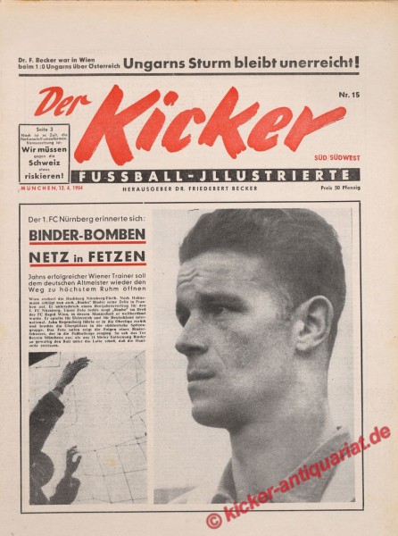 Kicker Nr. 15SW, 12.4.1954 bis 18.4.1954