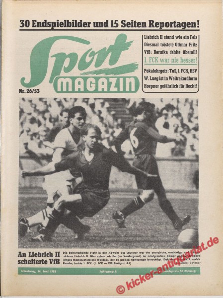Sportmagazin Nr. 26A, 24.6.1953 bis 30.6.1953