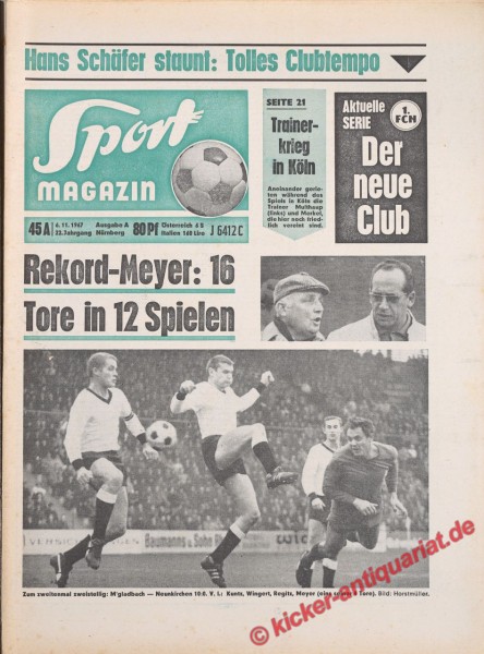 Sportmagazin Nr. 45A, 6.11.1967 bis 12.11.1967