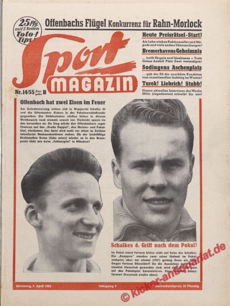 Sportmagazin Nr. 14B, 7.4.1955 bis 13.4.1955
