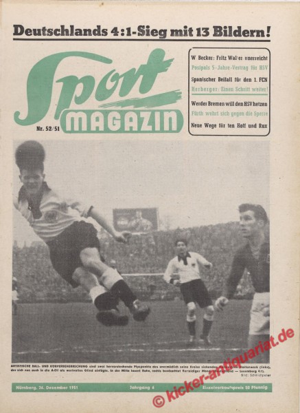 Sportmagazin Nr. 52, 26.12.1951 bis 1.1.1952