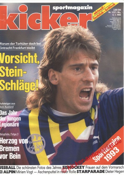 Kicker Sportmagazin Nr. 1, 4.1.1993 bis 10.1.1993