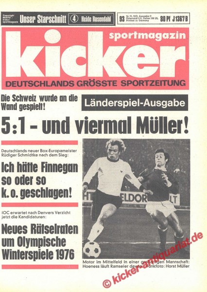 Kicker Sportmagazin Nr. 93, 16.11.1972 bis 22.11.1972