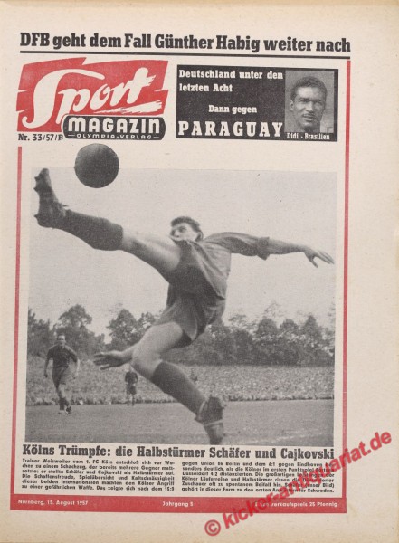 Sportmagazin Nr. 33B, 15.8.1957 bis 21.8.1957