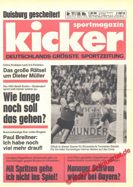 Kicker Sportmagazin Nr. 77, 22.9.1977 bis 28.9.1977