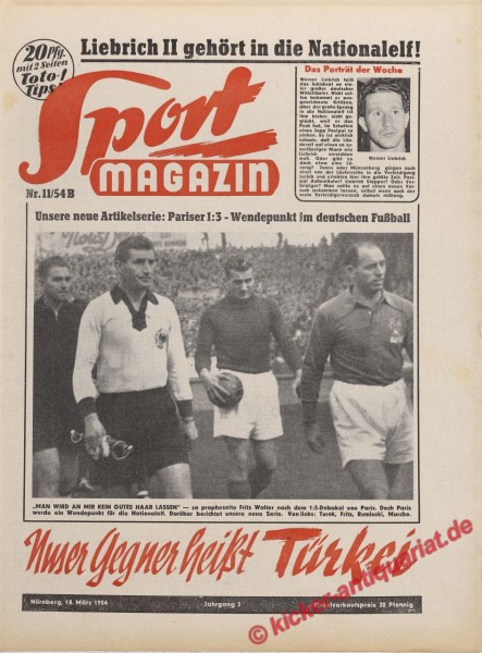 Sportmagazin Nr. 11B, 18.3.1954 bis 24.3.1954