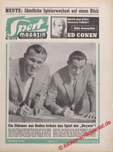 Sportmagazin Nr. 30A, 29.7.1957 bis 4.8.1957