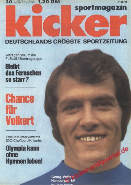 Kicker Sportmagazin Nr. 30, 9.4.1973 bis 15.4.1973