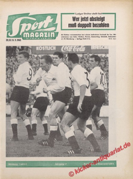 Sportmagazin Nr. 39A, 28.9.1962 bis 4.10.1962