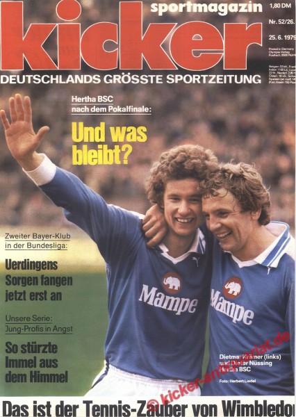 Kicker Titelbild: Krämer und Nüssing (Hertha BSC). Hertha nach dem Pokal Finale!