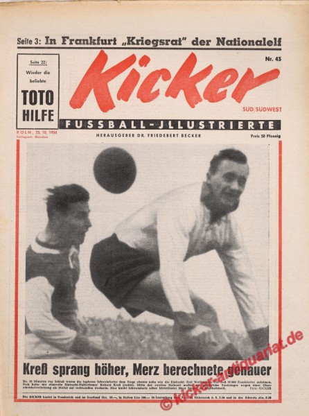 Kicker Nr. 43SW, 25.10.1954 bis 31.10.1954