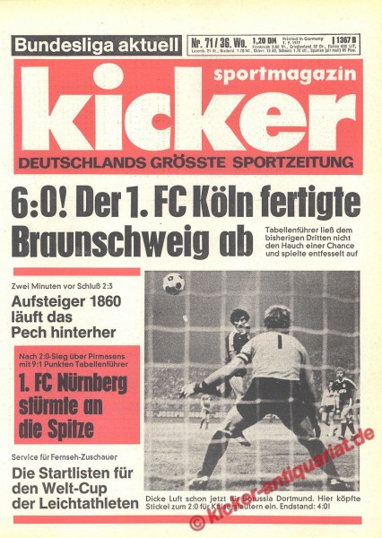 Kicker Sportmagazin Nr. 71, 3.9.1977 bis 9.9.1977