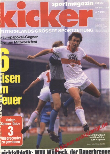 Kicker Sportmagazin Nr. 54, 4.7.1983 bis 10.7.1983