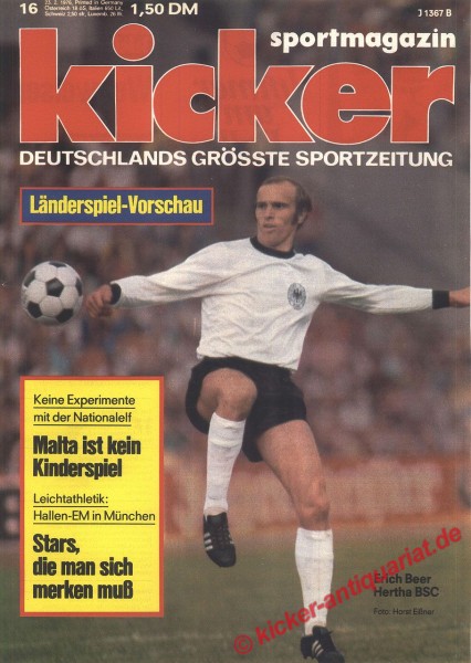 Kicker Sportmagazin Nr. 16, 23.2.1976 bis 29.2.1976