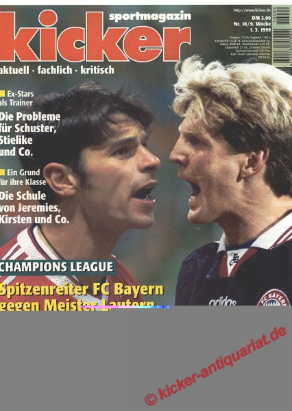 Kicker Sportmagazin Nr. 18, 1.3.1999 bis 7.3.1999