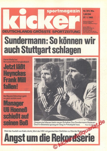 Kicker Sportmagazin Nr. 9, 27.1.1983 bis 2.2.1983