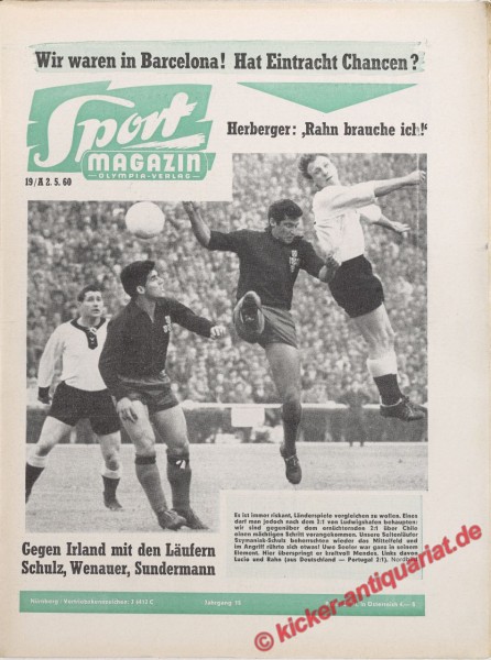 Sportmagazin Nr. 19A, 9.5.1960 bis 15.5.1960