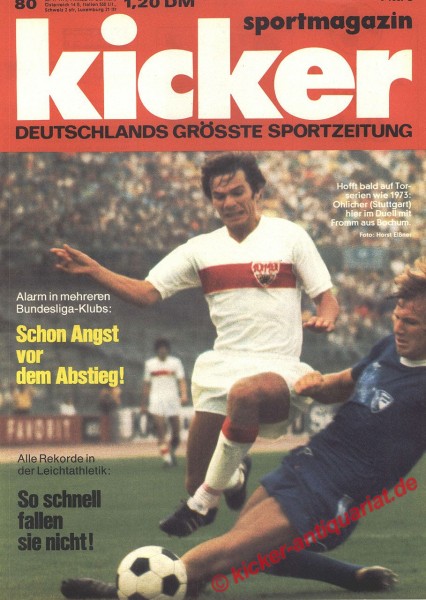 Kicker Sportmagazin Nr. 80, 30.9.1974 bis 6.10.1974