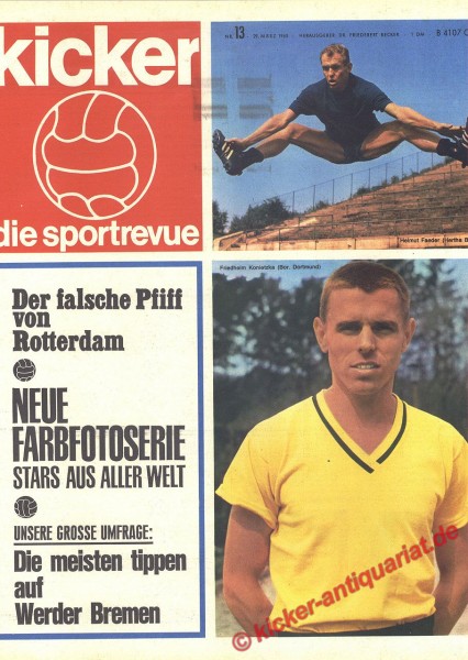 Titelbilder: Helmut Faeder (Hertha BSC), Friedhelm Konietzka (Bor. Dortmun