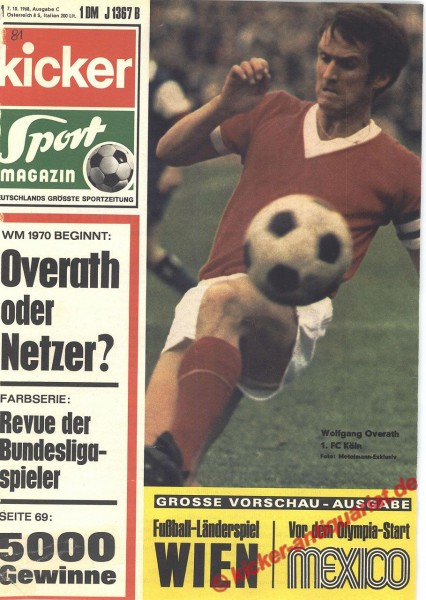 Kicker Sportmagazin Nr. 81, 7.10.1968 bis 13.10.1968