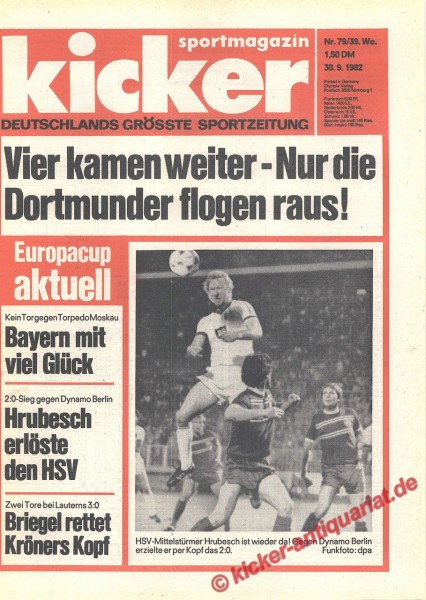 Kicker Sportmagazin Nr. 79, 30.9.1982 bis 6.10.1982