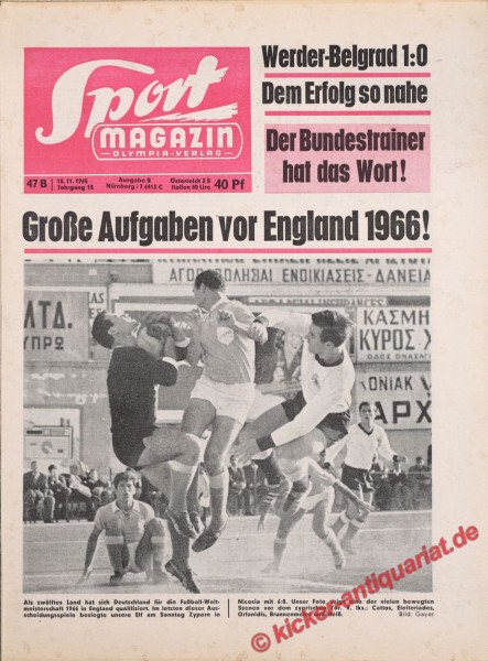Sportmagazin Nr. 47B, 18.11.1965 bis 24.11.1965