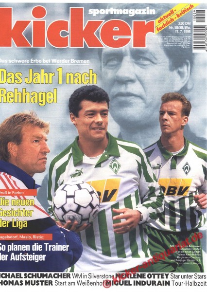 Kicker Sportmagazin Nr. 58, 17.7.1995 bis 23.7.1995