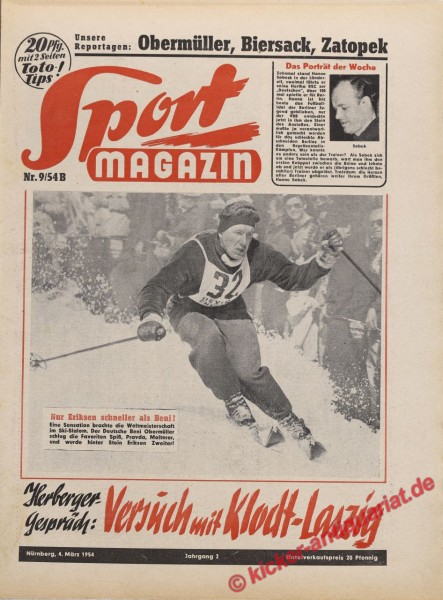 Sportmagazin Nr. 9B, 4.3.1954 bis 10.3.1954