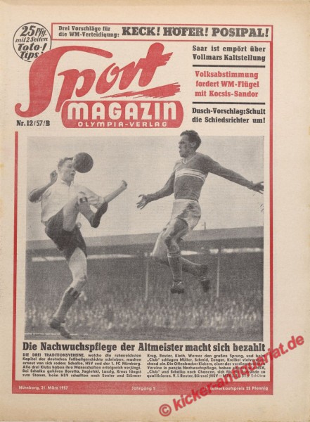 Sportmagazin Nr. 12B, 21.3.1957 bis 27.3.1957