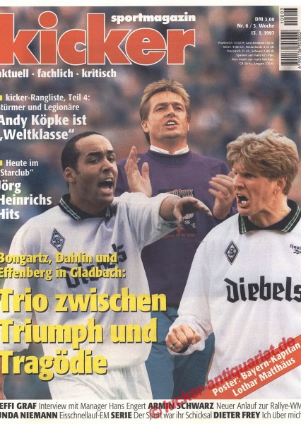 Kicker Sportmagazin Zeitung 6/1997 vom 13. Januar 1997