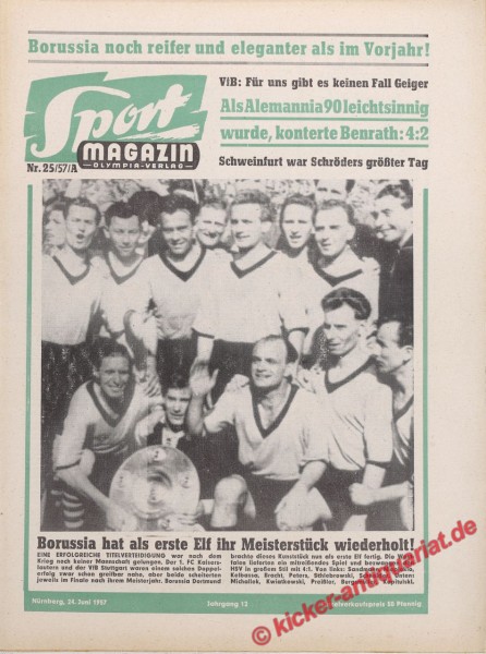 Sportmagazin Nr. 25A, 24.6.1957 bis 30.6.1957