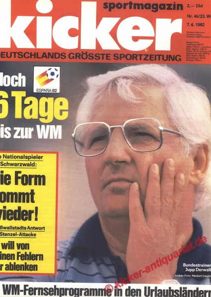 Kicker Sportmagazin Nr. 46, 7.6.1982 bis 13.6.1982