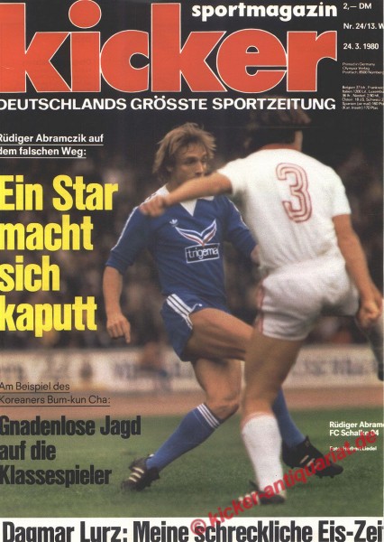 Kicker Sportmagazin Nr. 24, 24.3.1980 bis 30.3.1980