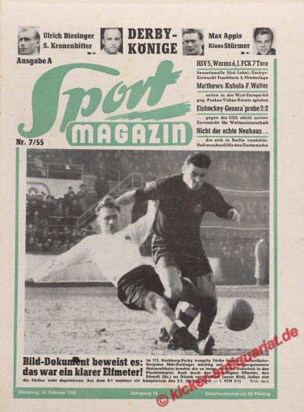 Sportmagazin Nr. 7A, 14.2.1955 bis 20.2.1955