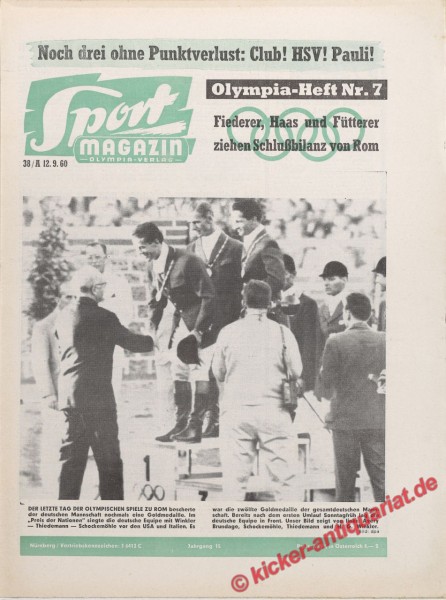 Sportmagazin Nr. 38A, 19.9.1960 bis 25.9.1960