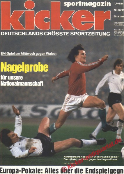 Kicker Sportmagazin Nr. 36, 30.4.1979 bis 6.5.1979