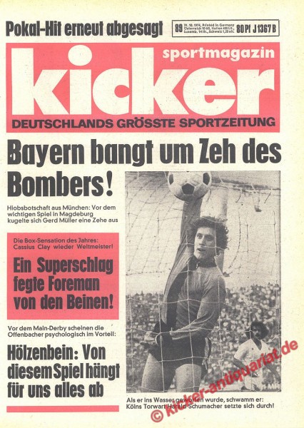 Kicker Sportmagazin Nr. 89, 31.10.1974 bis 6.11.1974