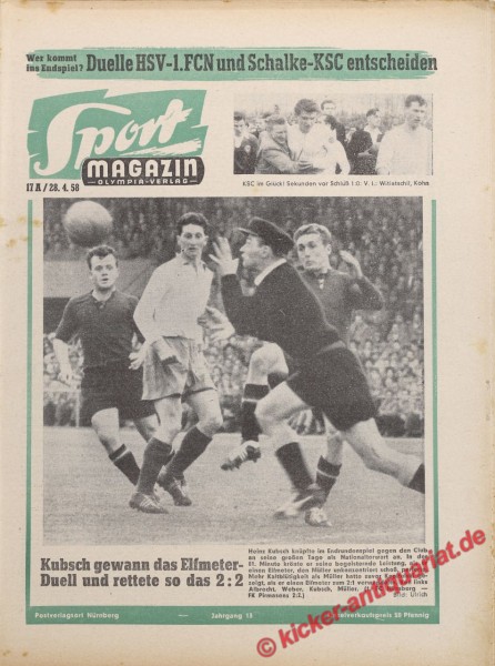 Sportmagazin Nr. 17A, 28.4.1958 bis 4.5.1958