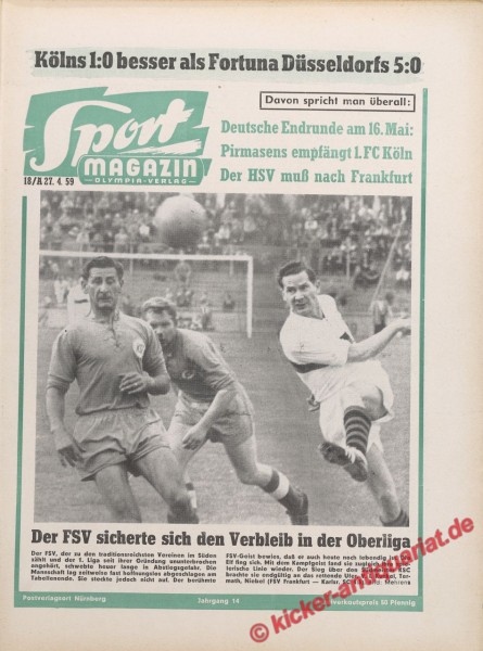 Sportmagazin Nr. 17A, 27.4.1959 bis 3.5.1959