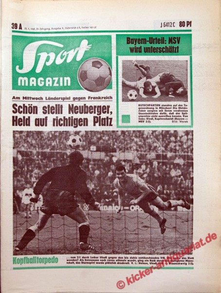 Sportmagazin Nr. 39A, 23.9.1968 bis 29.9.1968