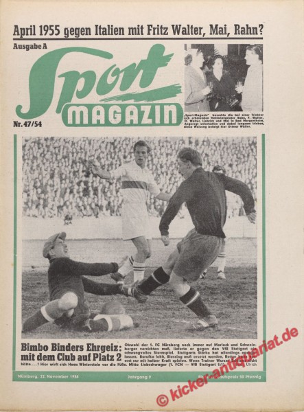 Sportmagazin Nr. 47A, 22.11.1954 bis 28.11.1954