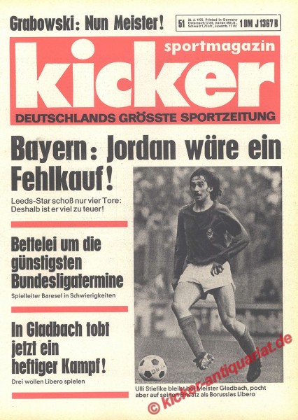 Kicker Sportmagazin Nr. 51, 26.6.1975 bis 2.7.1975
