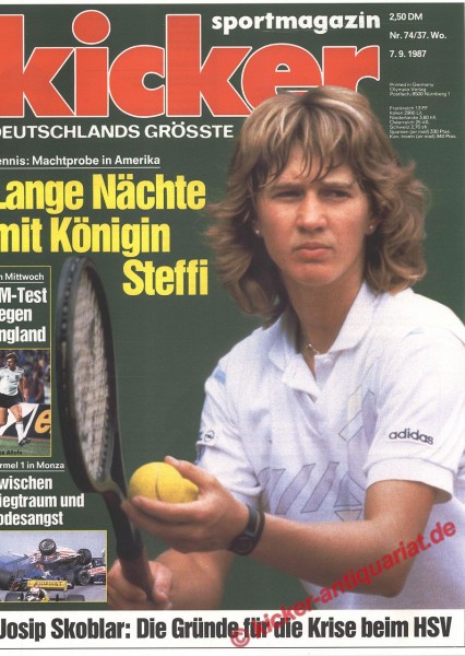 Kicker Sportmagazin Nr. 74, 7.9.1987 bis 13.9.1987