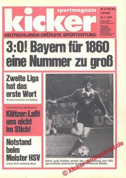 Kicker Sportmagazin Nr. 61, 26.7.1979 bis 1.8.1979