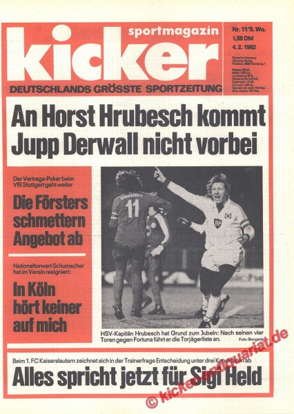 Kicker Sportmagazin Nr. 11, 4.2.1982 bis 10.2.1982