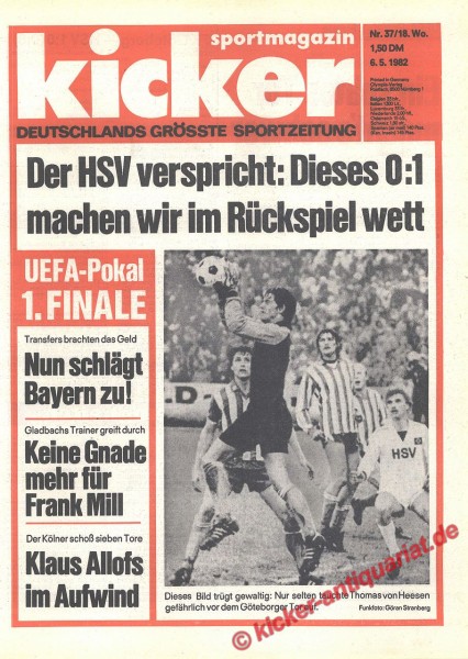 Kicker Sportmagazin Nr. 37, 6.5.1982 bis 12.5.1982