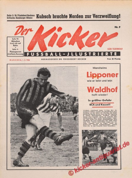 Kicker Nr. 9SW, 1.3.1954 bis 7.3.1954