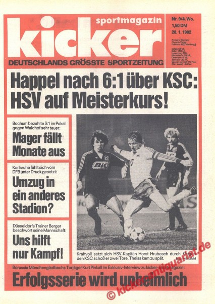 Kicker Sportmagazin Nr. 9, 28.1.1982 bis 3.2.1982