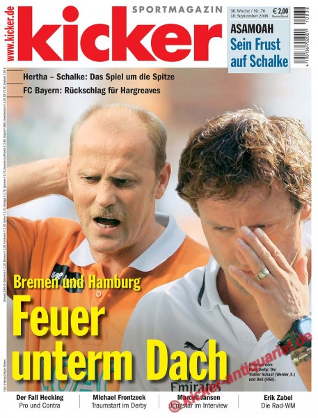 Kicker Sportmagazin Nr. 76, 18.9.2006 bis 24.9.2006